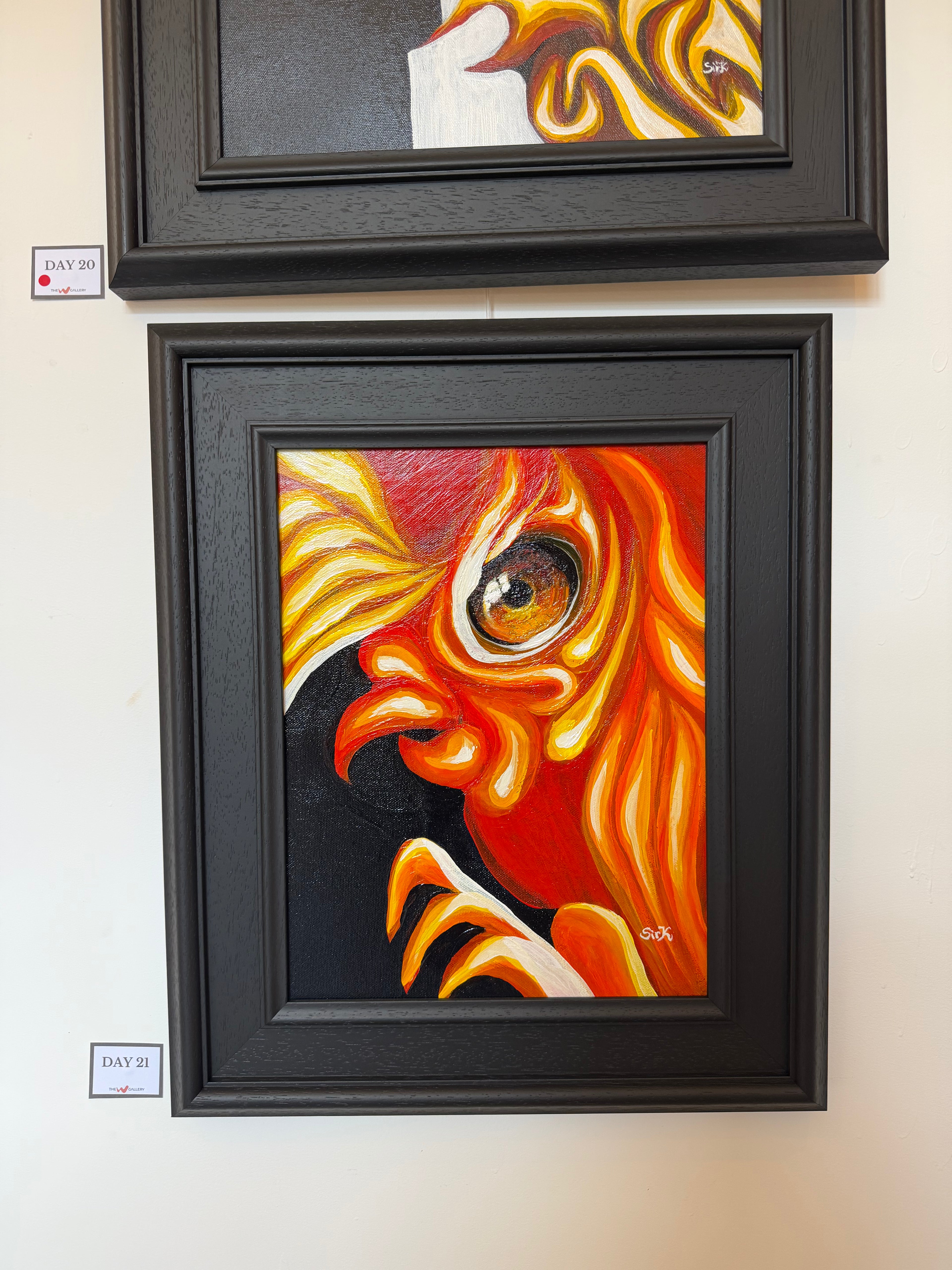 Day 21 Rooster on canvas